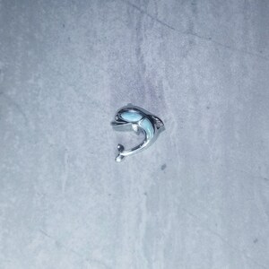 Larimar met dolfijn ontworpen sterling zilveren hanger