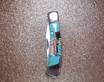 Turquoise inlay pocket knife