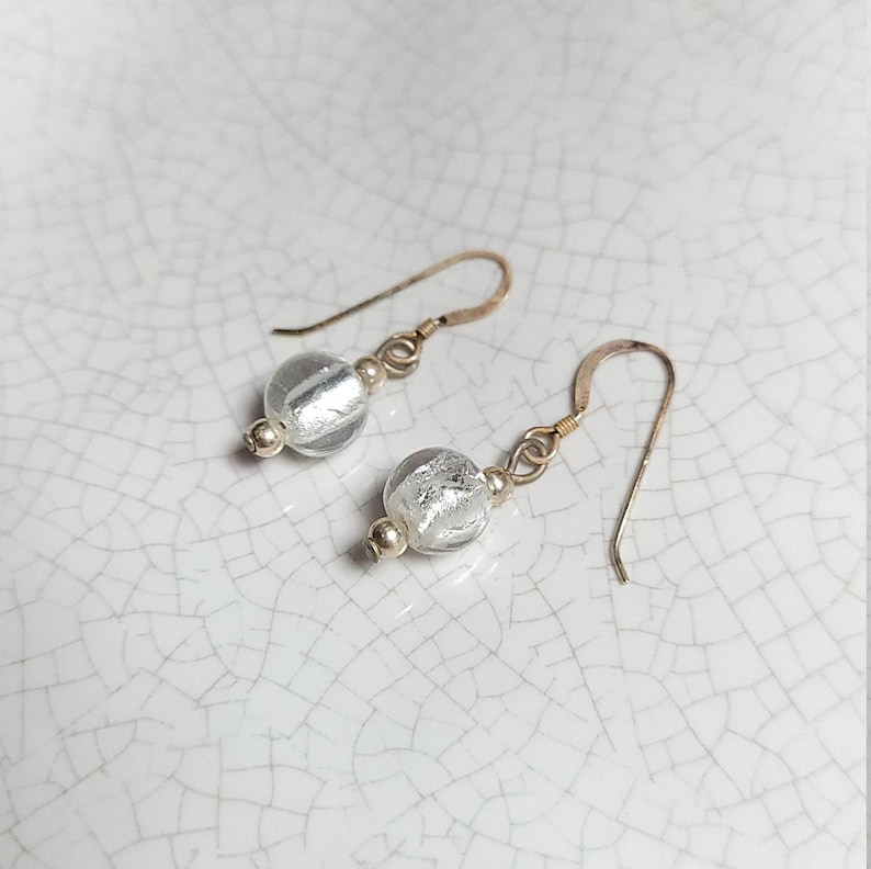 White Swavoski Crystal Sterling Silver Dangle Earrings