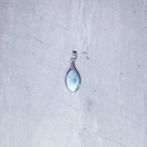 Larimar with teardrop designed sterling silver pendant