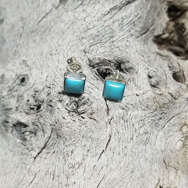 Turquoise Square Studs main image 1