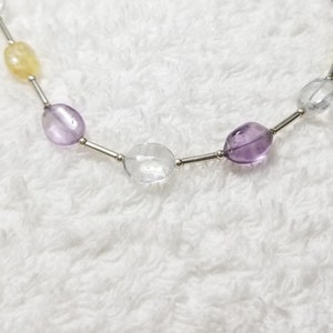 Multi Color Oval Swarovski Crystal Sterling Silver Necklace