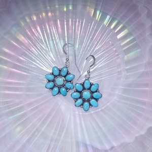 Navajo Multi Steine Cluster Ohrringe - Sterling Silber