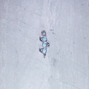 Ronde stippen Larimar sterling zilveren hanger