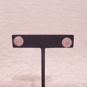 Micro CZ Inlay Round Designed Sterling Silver Stud Earrings