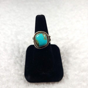Solid Turquoise Sterling Silver Ring