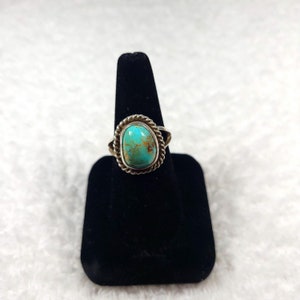 Solid Turquoise Sterling Silver Ring