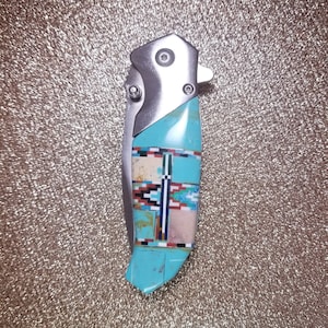 Turquoise inlay pocket knife