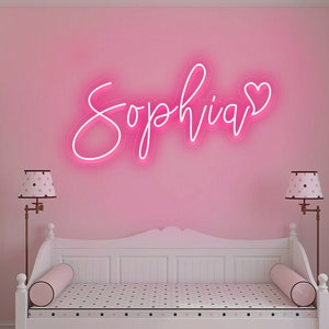 Letrero de neón con nombre personalizado para niños, letrero LED con nombre, decoración de habitación infantil, decoración de pared para dormitorio, letrero de neón para dormitorio, letrero iluminado con nombre, regalos para niños