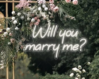 Will You Marry Me Neon Sign, Engagement Proposal Decor
