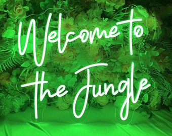 Welcome to the Jungle Neon Sign,Custom Neon Sign for Jungle,Neon Welcome Sign,Bedroom Home Yard Wall Decor,Garden Bar Sign,Party Decor,Gifts