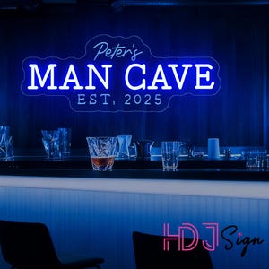 Custom Man Cave LED Neon Sign, Personalized Home Bar Decor, Gifts For Him