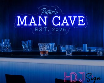 Custom Man Cave LED Neon Sign, Personalized Home Bar Decor, Christmas Gifts For Him