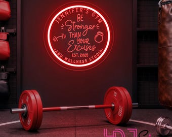 Custom Gym Name Neon Sign,USB Engraved Home Gym Neon Decor,Fitness Club Sign,Gym Exercise Motivational Sign,Workout Room Sign,Gifts For Him