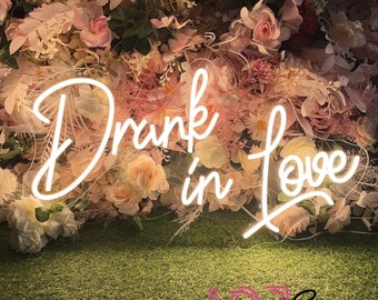 Drunk in love Neon Sign, Wedding Decorations, Home Wall Decoration, Custom Bedroom Bar Wedding Party Decor, Custom Neon Light Led