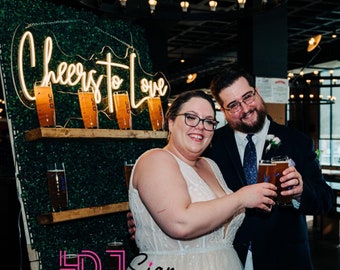 Cheers To Love Neon Sign, Wedding Party Decor