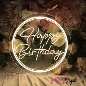USB 3D Gravur alles Gute zum Geburtstag Leuchtreklame, Raumwanddekor, LED-Licht Zeichen für Geburtstagsparty Lichter, personalisiertes Geburtstagsgeschenk für Freunde