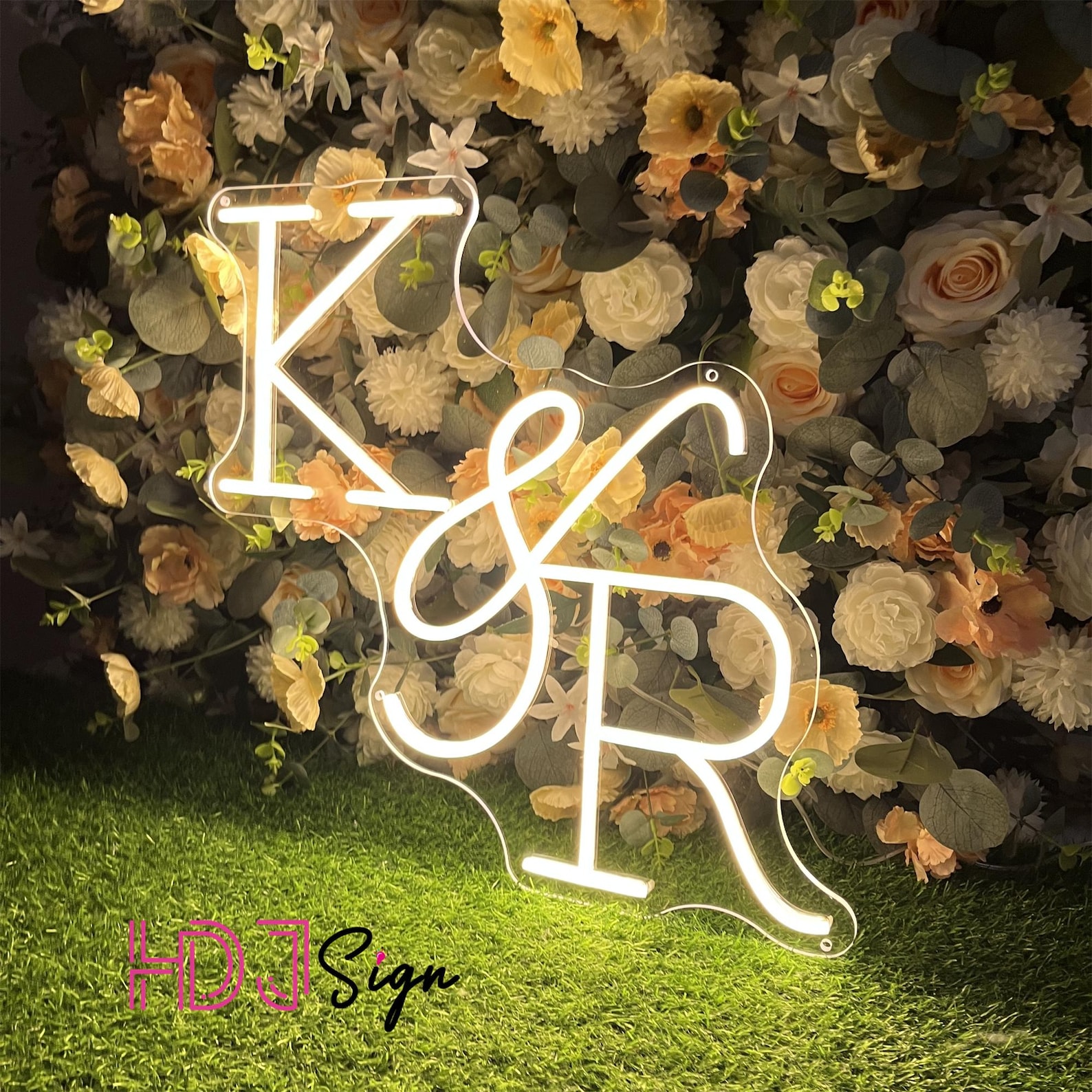 Custom Initials Name Neon Sign,minimalist Wedding Initials LED Neon ...