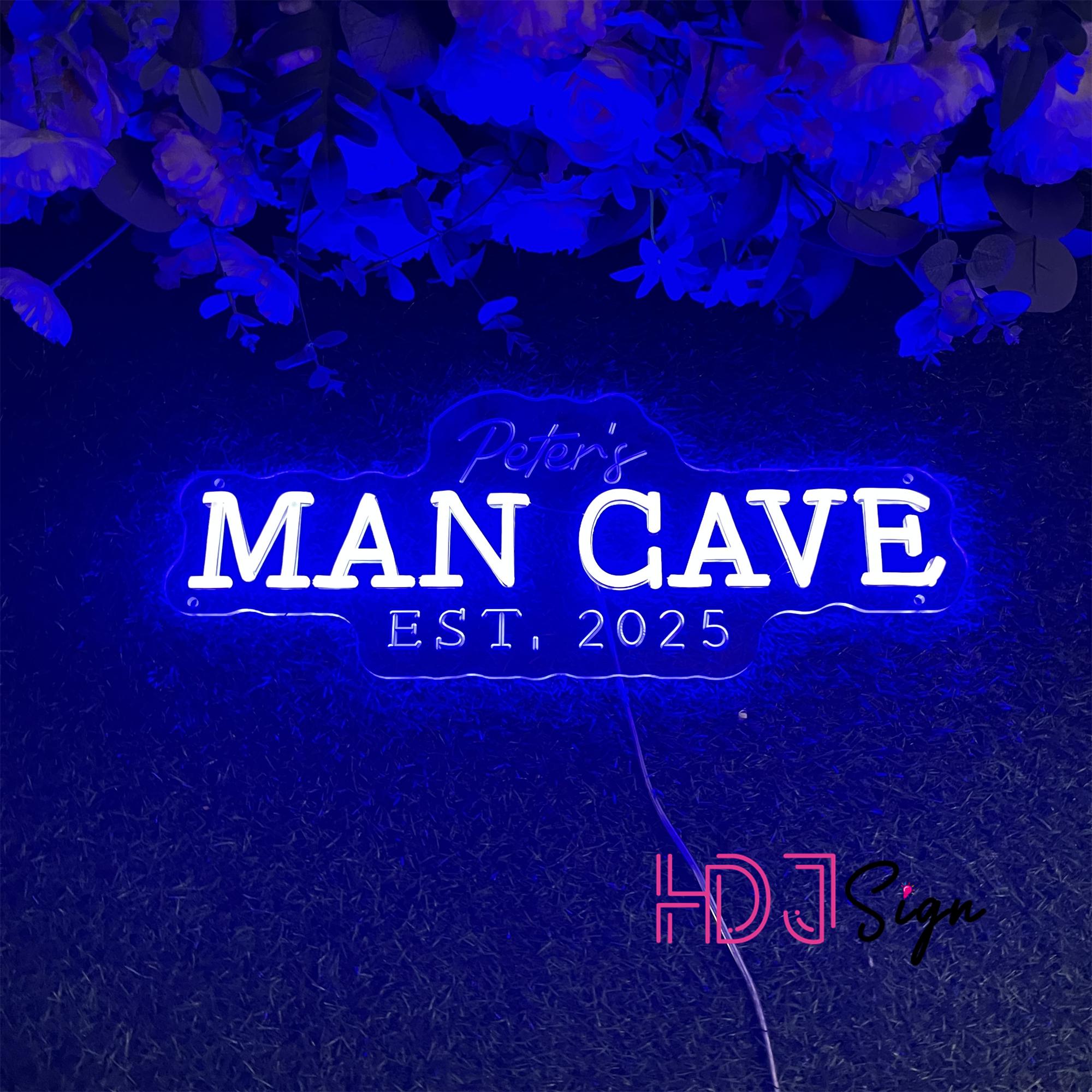 Custom Man Cave LED Neon Sign, Personalized Home Bar Decor, Gifts for ...