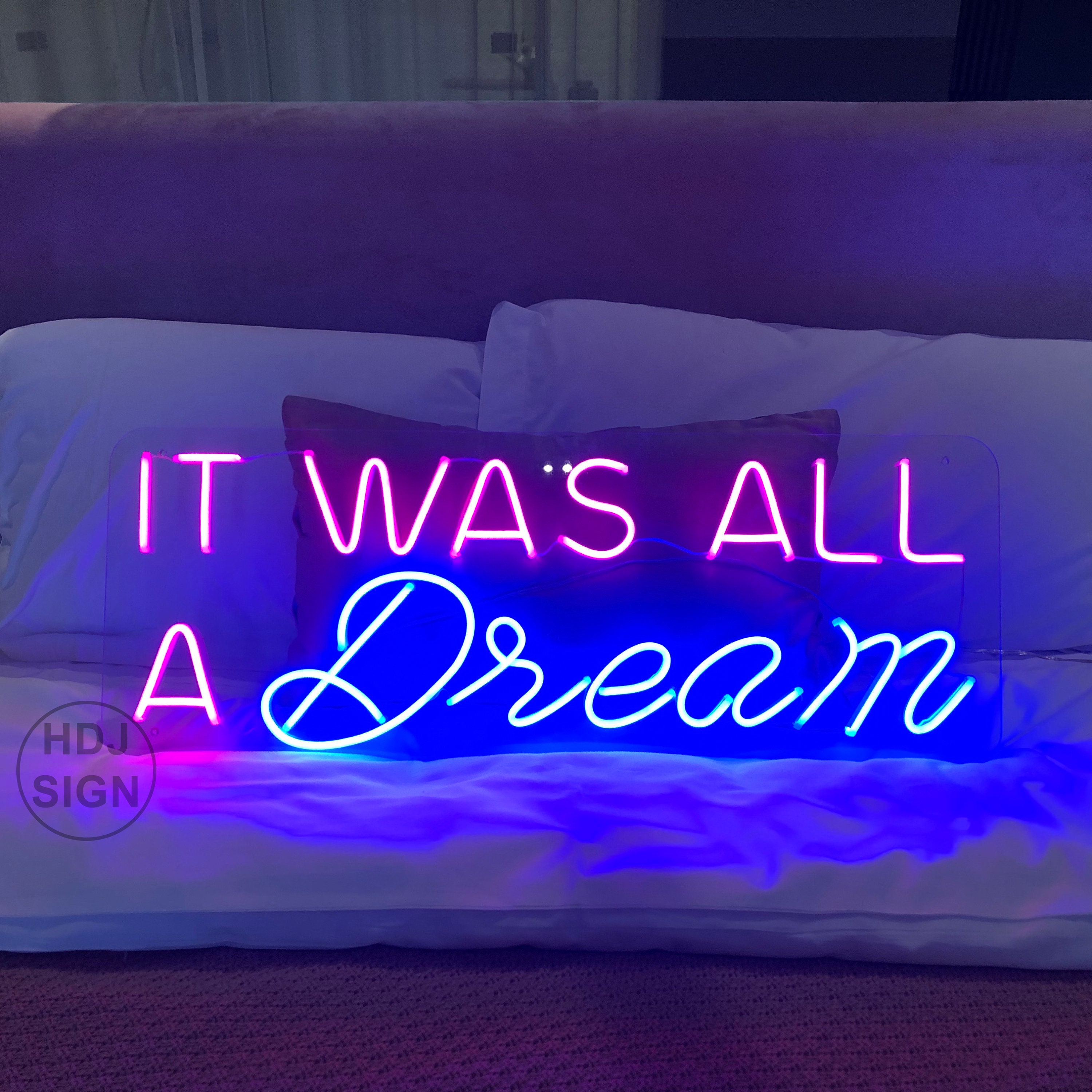 Custom Neon Sign It was all a Dream Neon Sign Wedding Party | Etsy