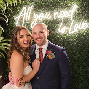 Todo lo que necesitas es amor Letrero de neón para boda, fiesta, compromiso, luz de neón LED personalizada, decoración de pared para habitación del hogar