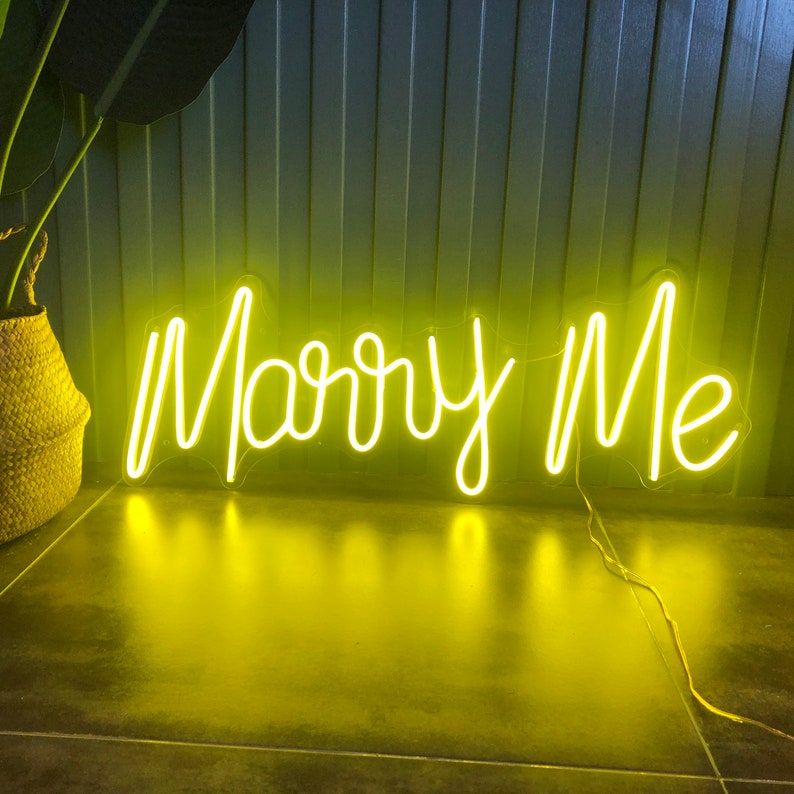 Custom Neon Sign Marry Me Custom Wedding Neon Sign