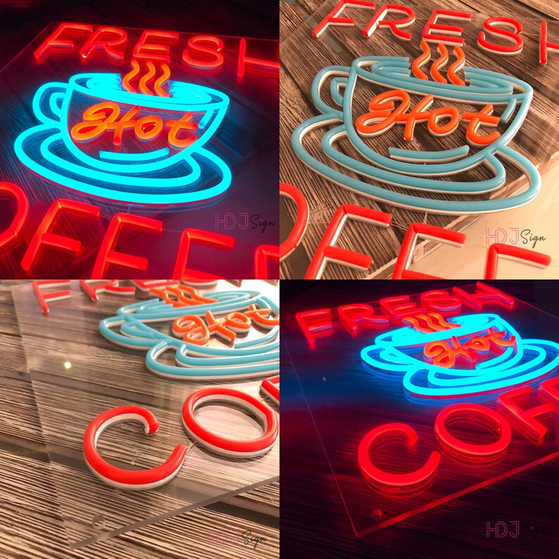 Fresh Coffee Shop Sign Cafe Neon Sign Custom Neon Sign for Etsy