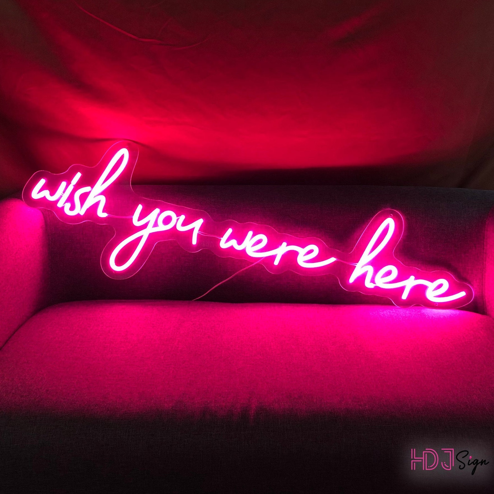 Wish you were here Neon Sign Bedroom Custom LED 35 inches Neon | Etsy