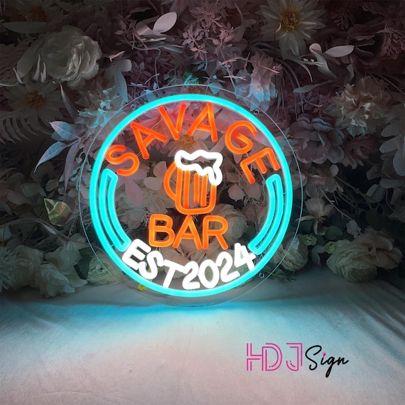 Custom Bar Neon Sign: Pub Club Logo, Home Bar Decor