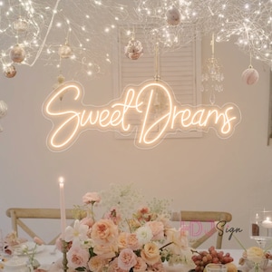 Insegna al neon Sweet Dreams, insegna al neon per camera da letto, insegna al neon Sweet Dreams LED insegna al neon luce per bambini decorazione da parete per la casa segnaletica da appendere alla parete