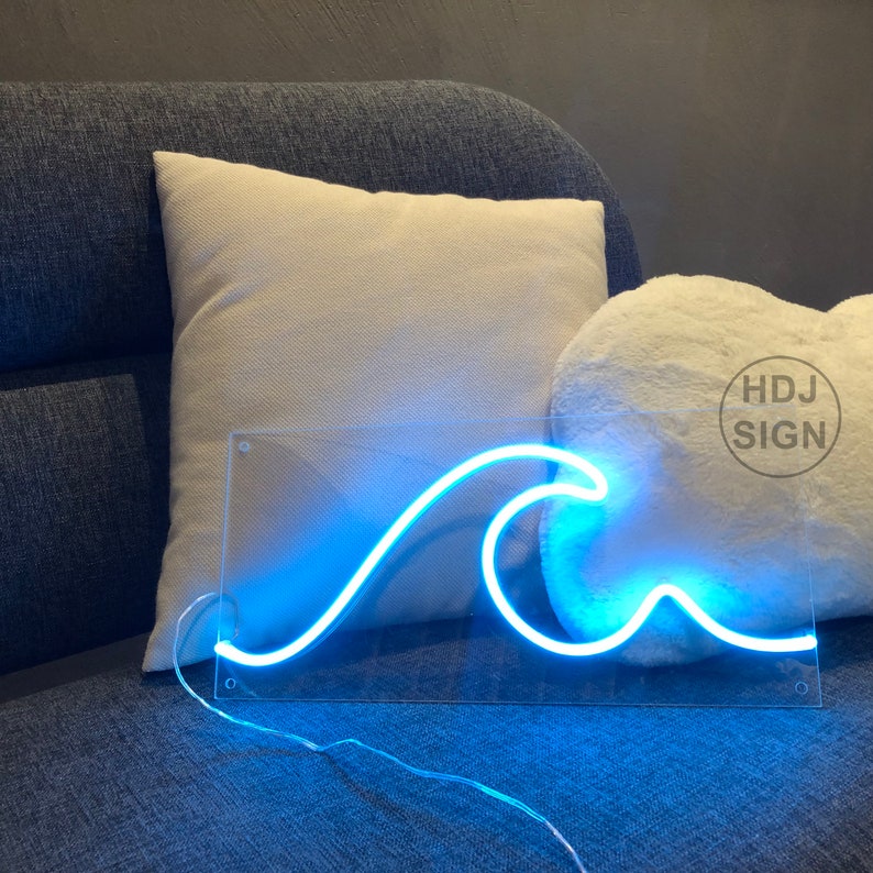 Custom Neon Sign Wave LED Neon Light Sign Handmade Wave Neon Etsy