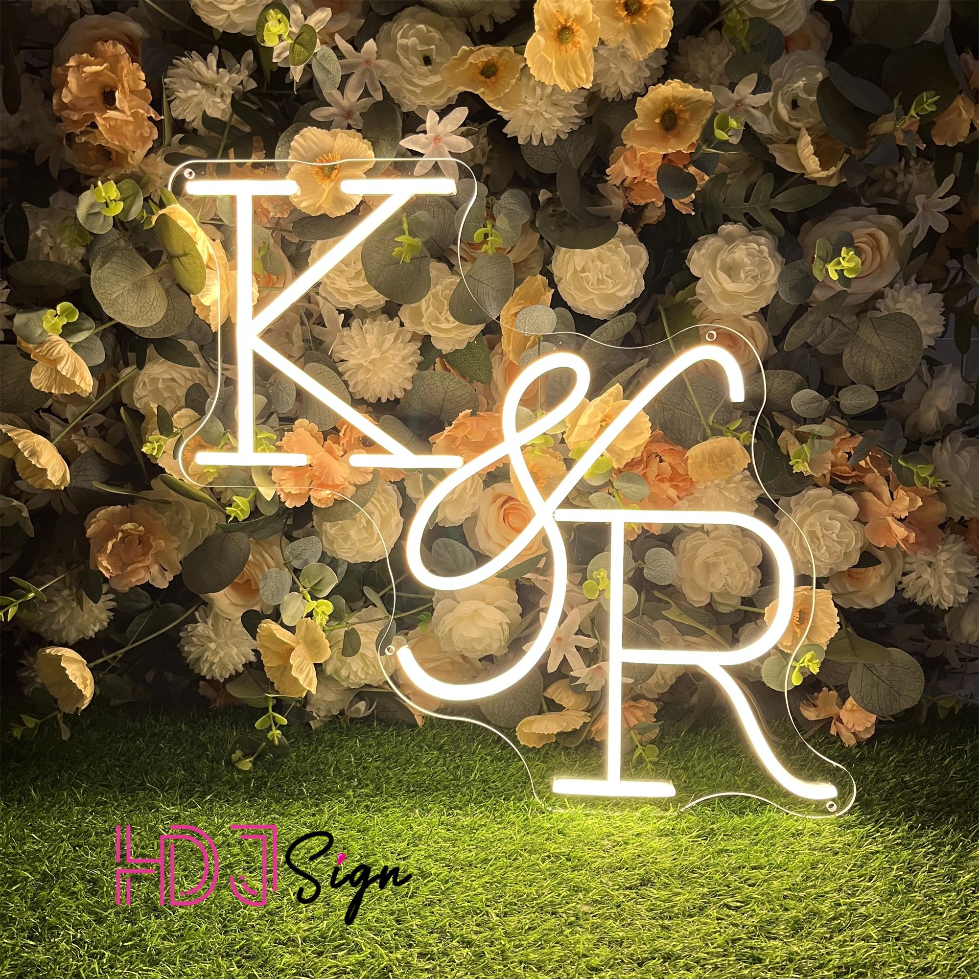 Custom Initials Name Neon Sign,minimalist Wedding Initials LED Neon ...