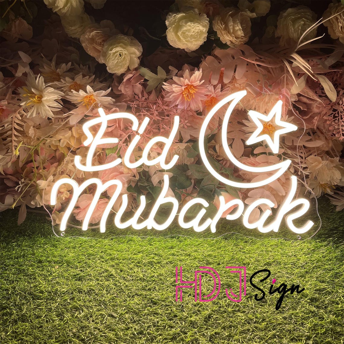 Eid Mubarak Crescent Moon Neon Sign,kareem Ramadan Banner Neon Light ...