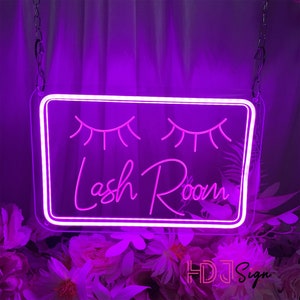 USB 3D Engraved Lash Room Neon Sign,Acrylic Sign For Lash Store Studio,Beauty Salon Decor,Lashes Salon Room Wall Decor,Opening Gifts for Her