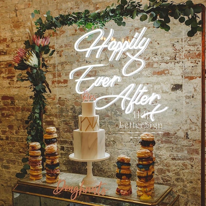 Happily Ever After, Neon Wedding Sign, Neon Light, Led Sign for Wedding Backdrop,Wall Decor,Party Decor 