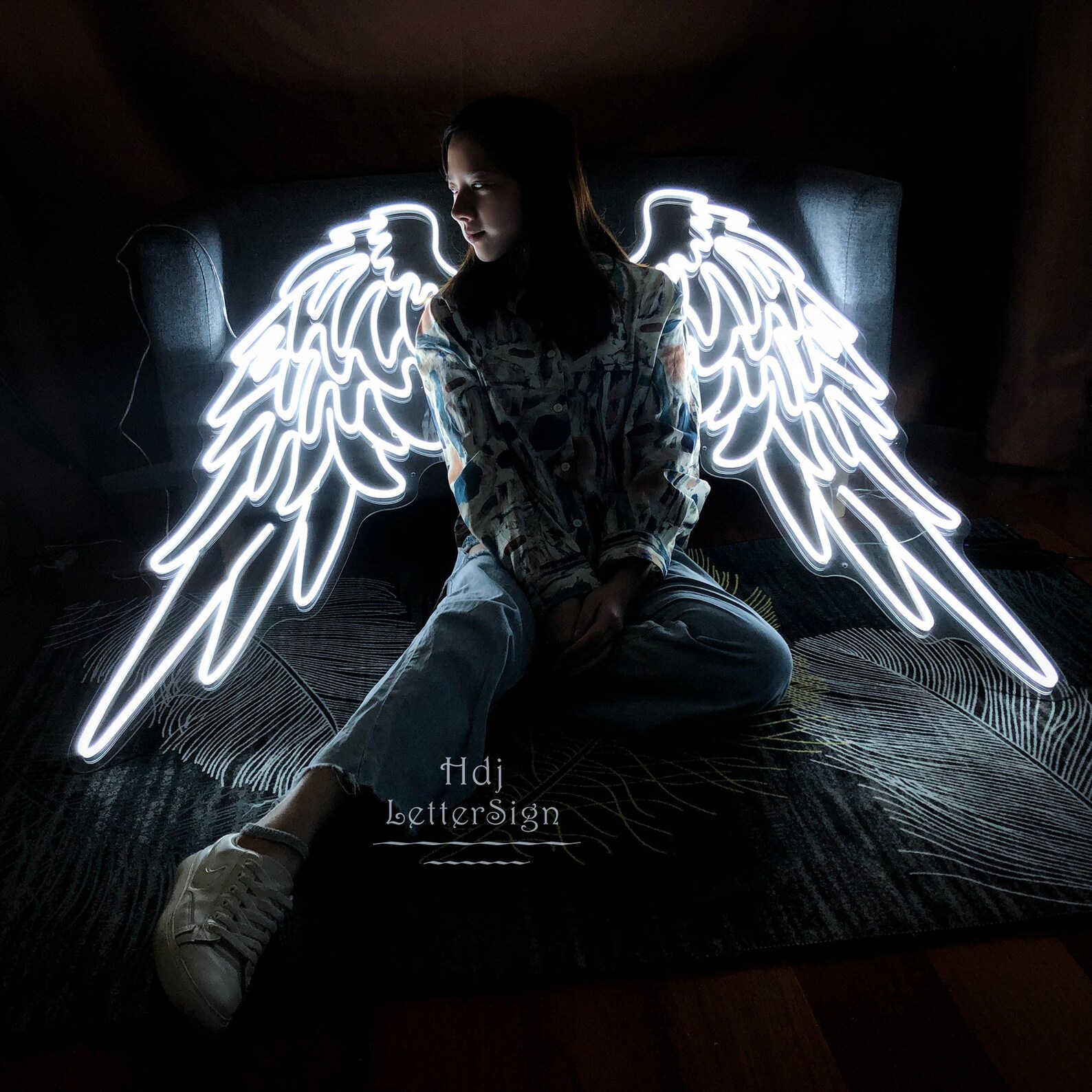 Custom Angel Wings Neon Sign,wings of Angels,custom Neon Bar Sign,neon ...