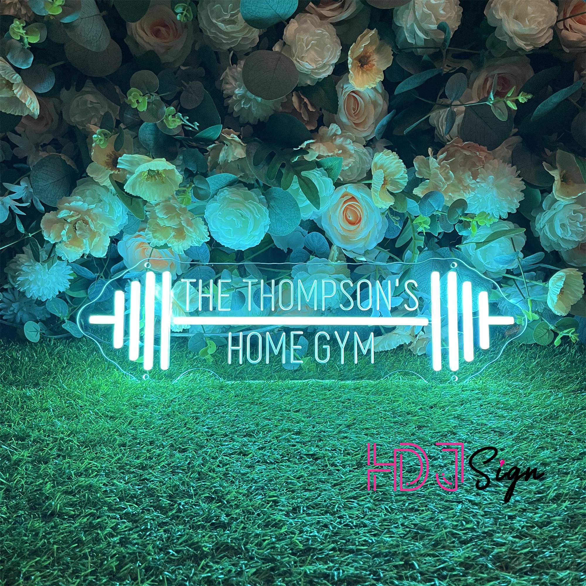 Custom Home Gym Name Neon Sign, Personalized Workout Room Decor, Cross ...