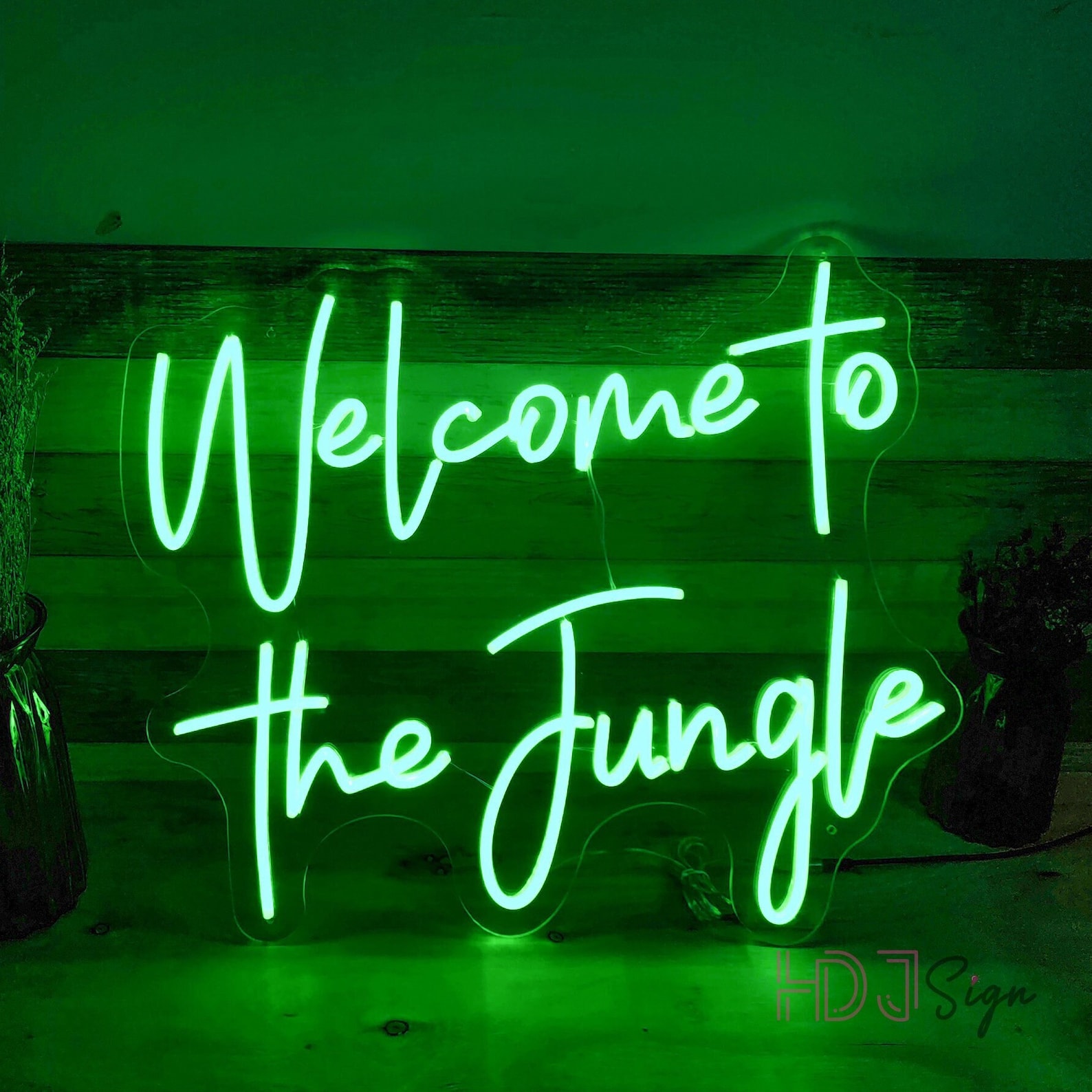 to the Jungle Neon Sign Custom Green Light Sign Etsy