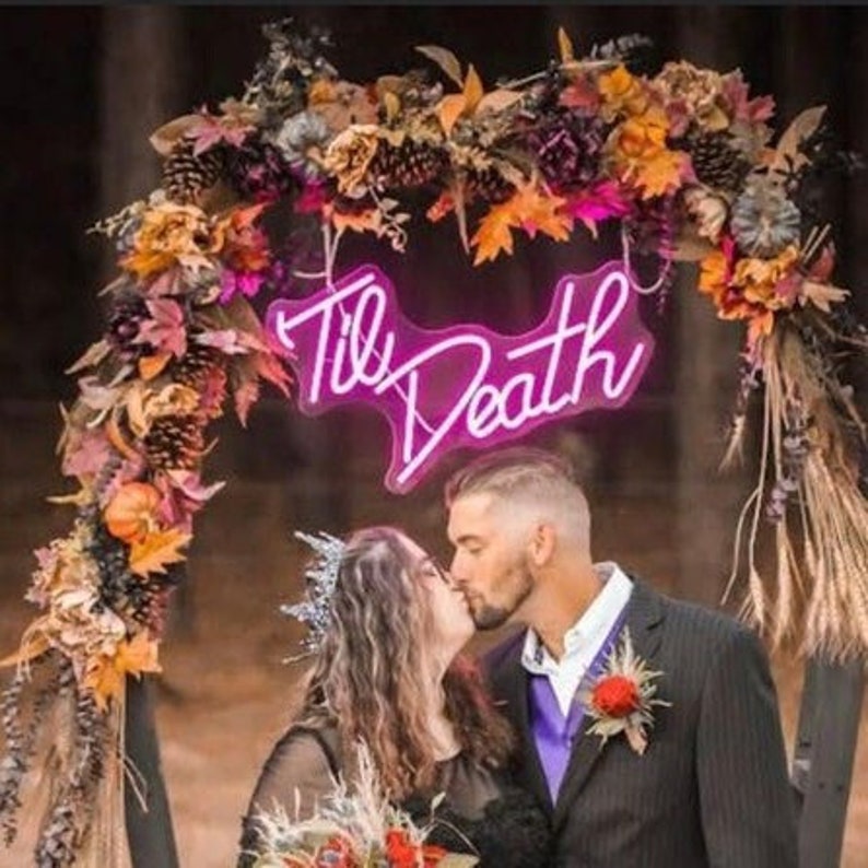 Til Death Neon Sign, Custom Wedding Backdrop Signs, Engagement Party Decoration, Led Art Light For Home Room Wedding Couple Wall Decor 