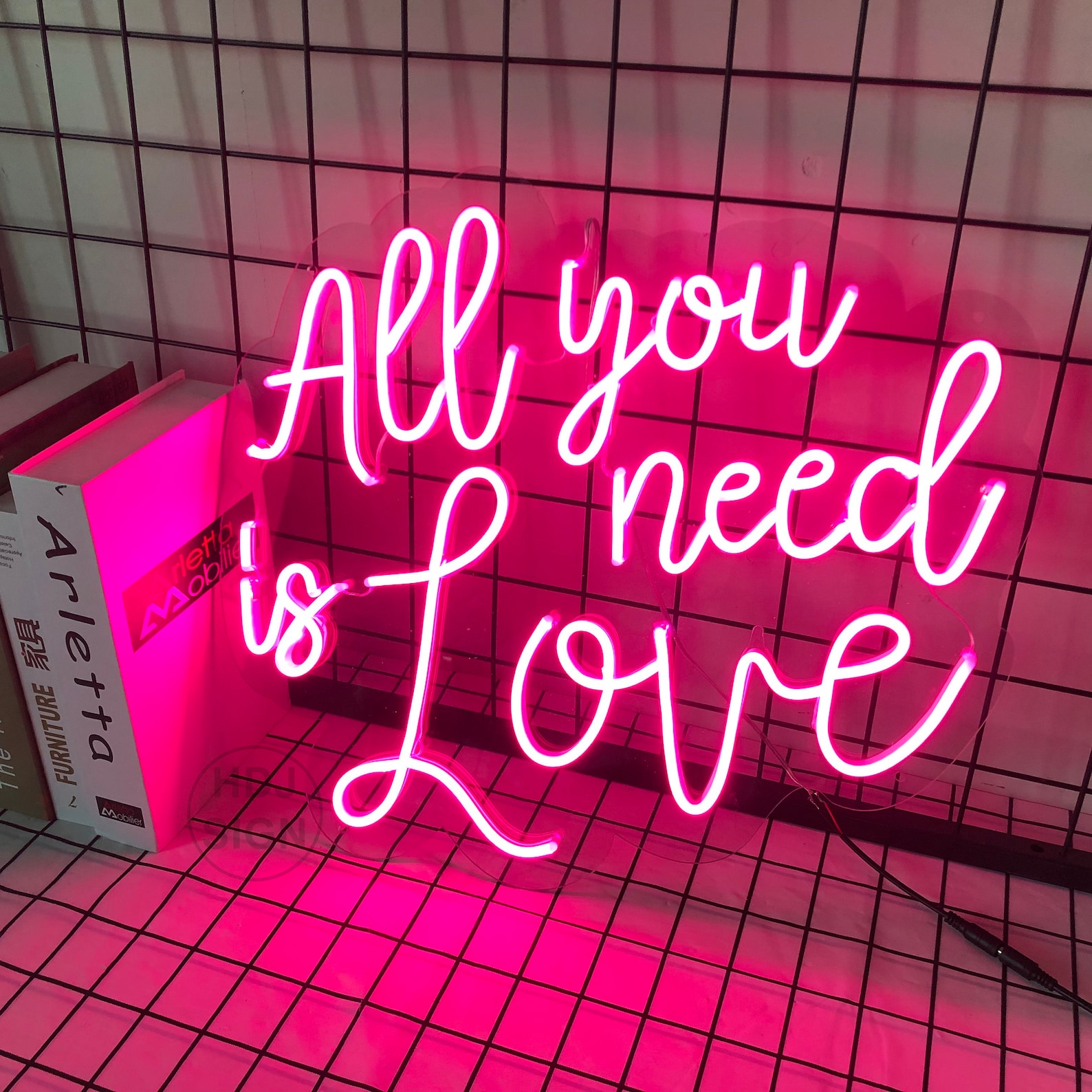 Custom Neon Sign All You Need is Love Neon Sign Bedroom Etsy