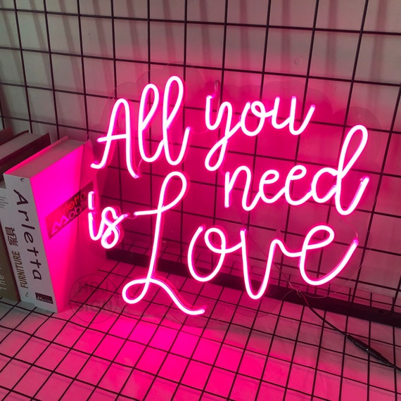 Custom Neon Sign All You Need is Love Neon Sign Bedroom | Etsy