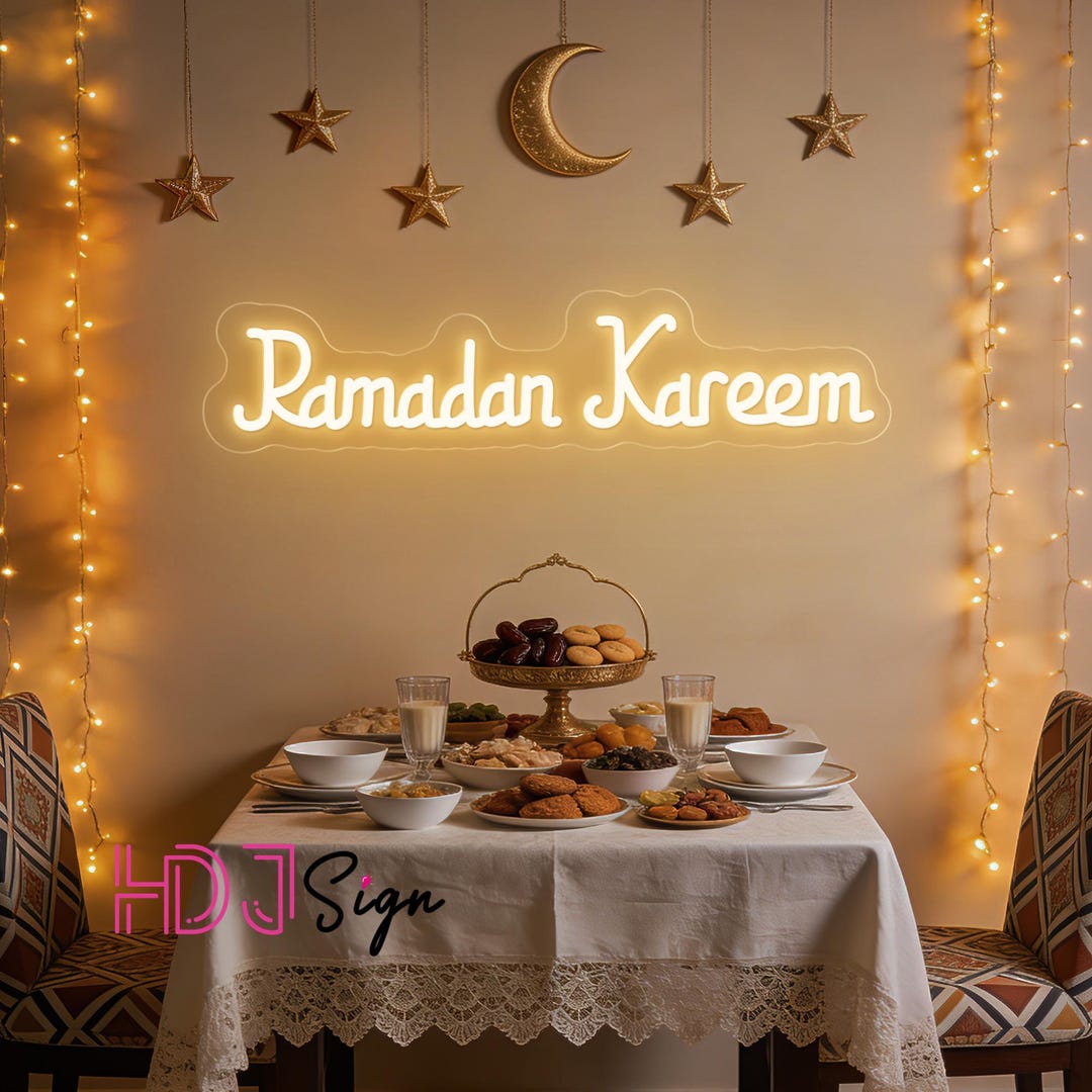 Ramadan Kareem LED Neon Sign, Custom Eid Mubarak LED Neon Light ...