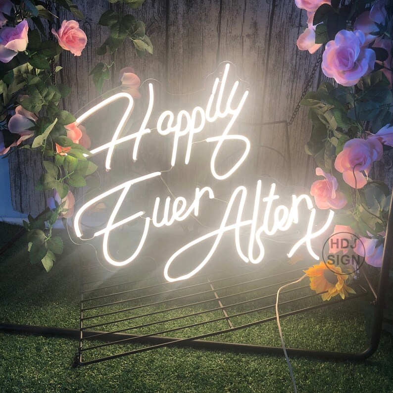 Custom Neon Sign Happily Ever After X Neon Sign Led Neon Light Etsy
