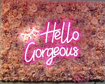 Hello Gorgeous Neon Sign Custom,Salon Decor for Wall,Lash Room Led Light Sign,Pink Neon Sign,Beauty Room Decor,Home Wall Decor,Gift for Her