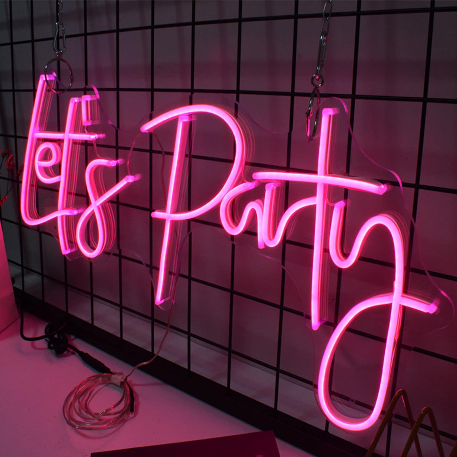 Custom Neon Sign Let's Party Neon Sign Flex Led Neon Light Etsy