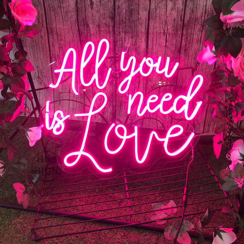Custom Neon Sign All You Need is Love Neon Sign Bedroom Etsy