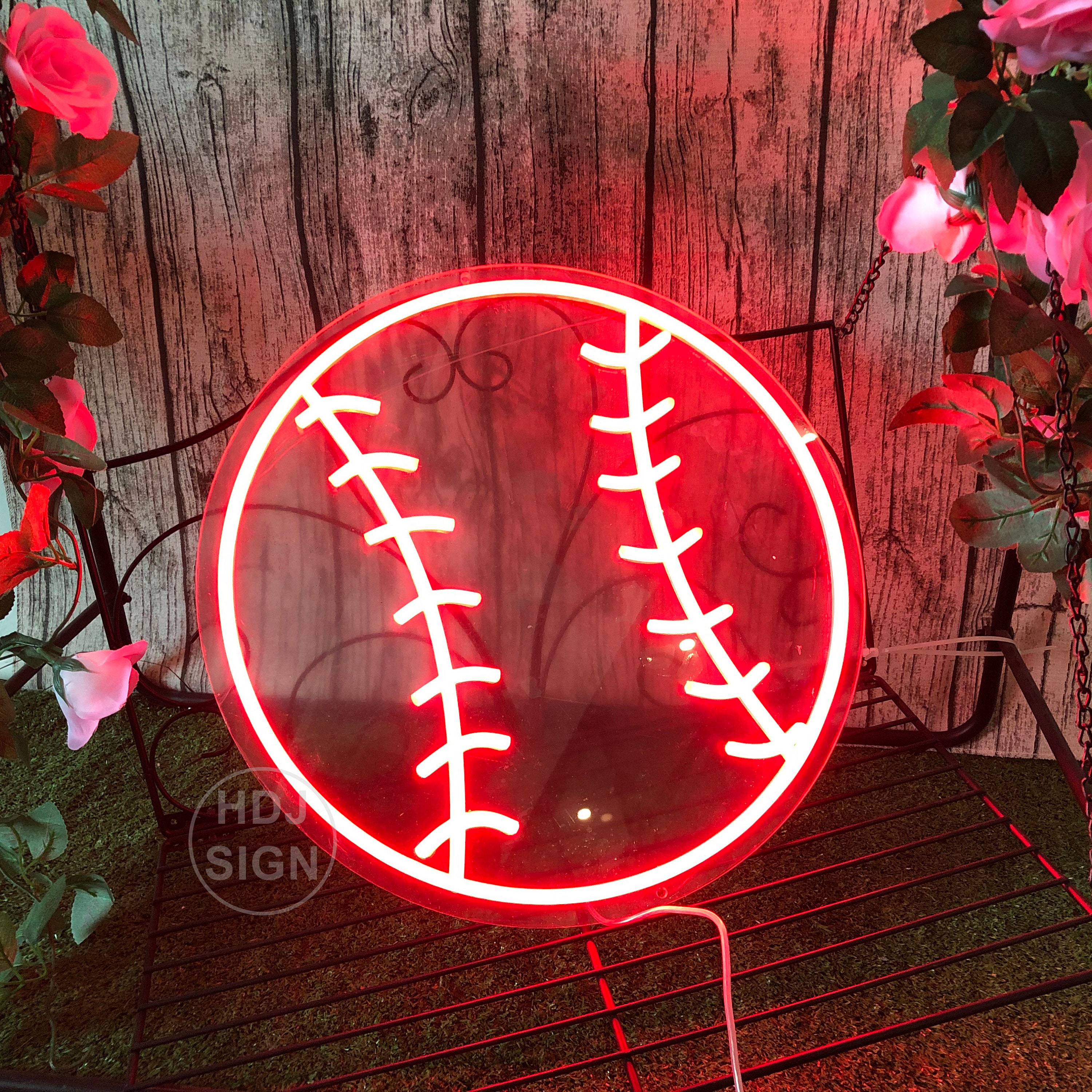 Custom Neon Sign Baseball Neon Sign Bedroom Custom Neon Light Etsy