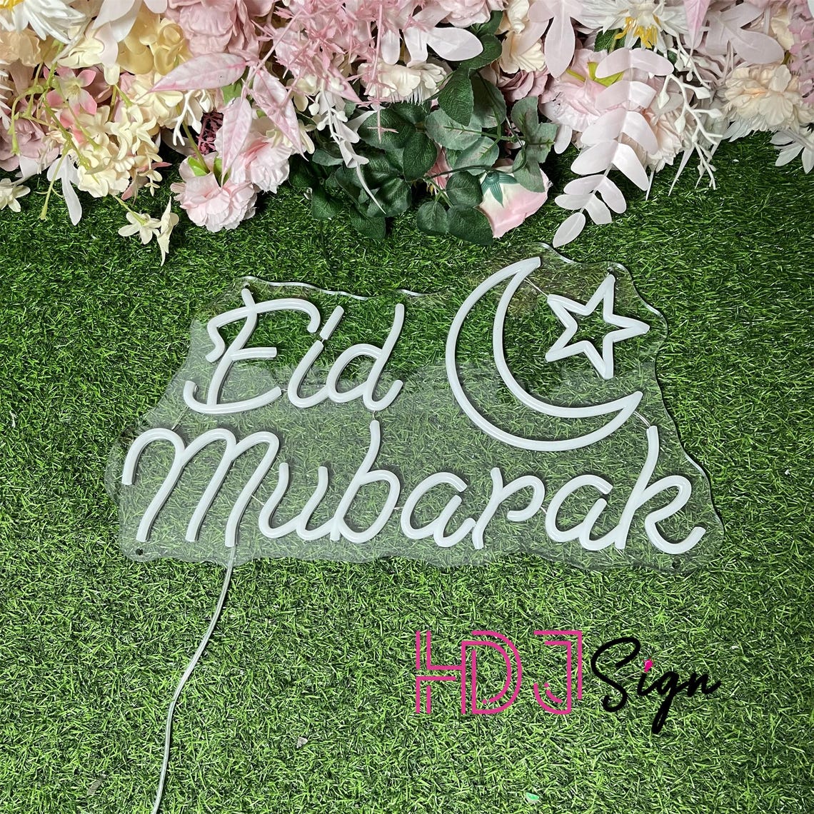 Eid Mubarak Crescent Moon Neon Sign,kareem Ramadan Banner Neon Light ...