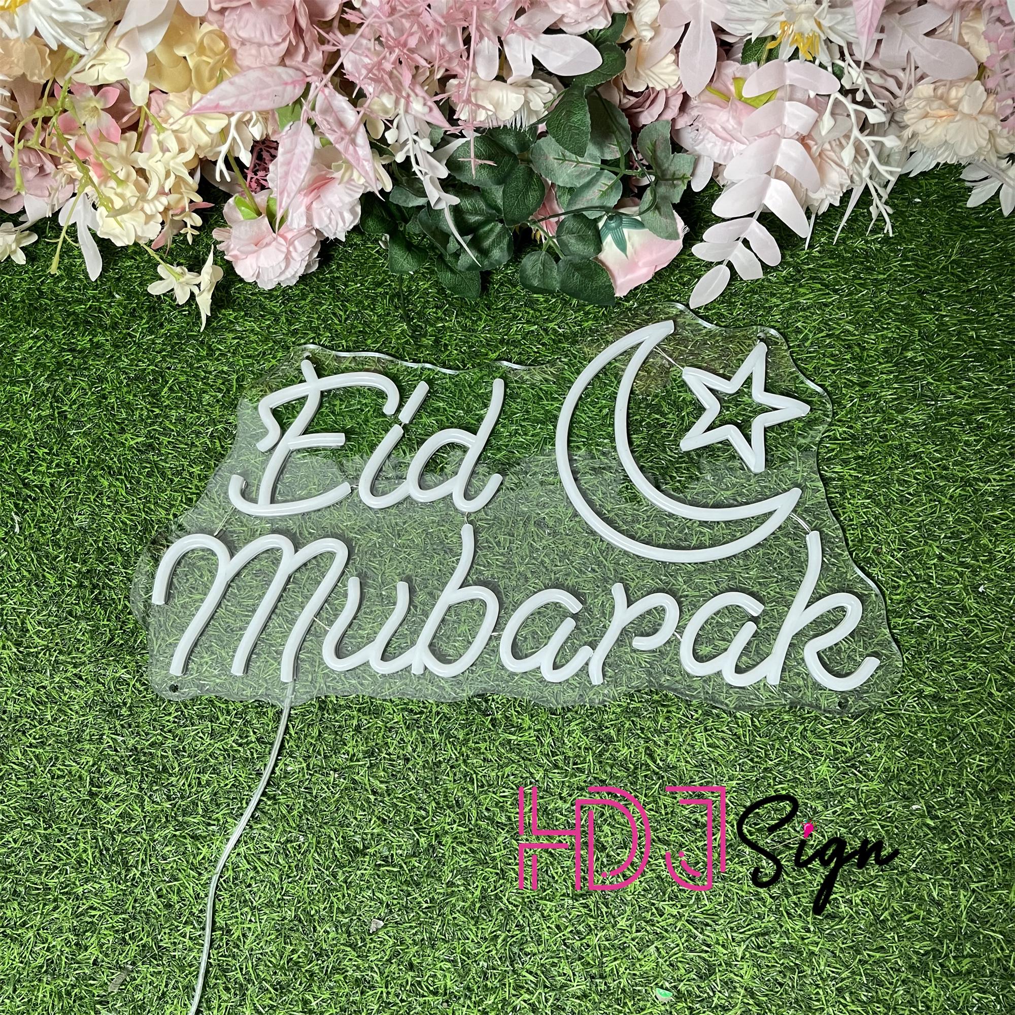 Eid Mubarak Crescent Moon Neon Sign,kareem Ramadan Banner Neon Light ...
