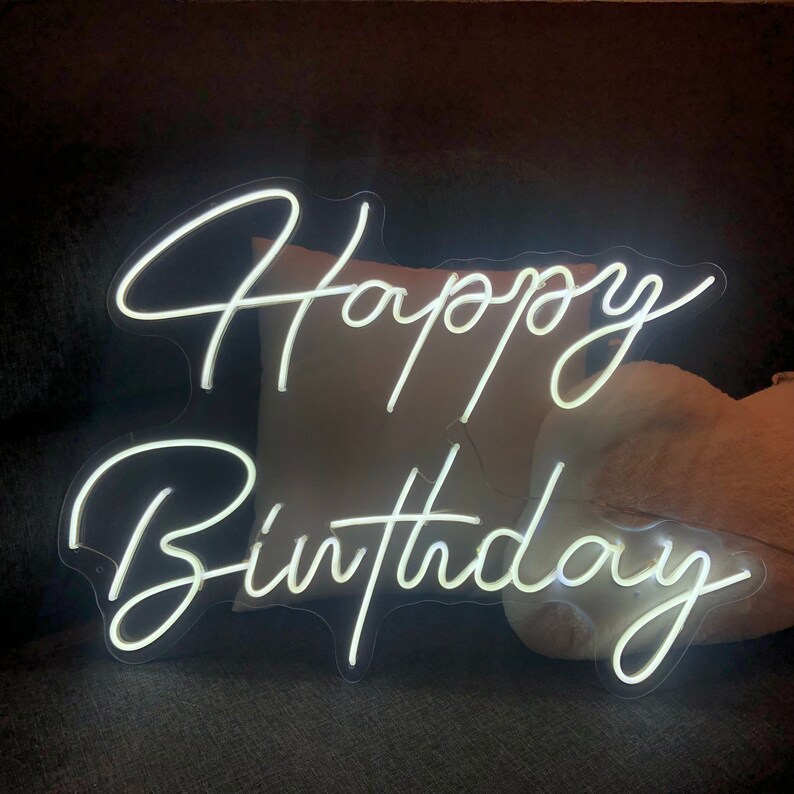 Happy Birthday Neon Sign Flex Led Custom Birthday Party Etsy
